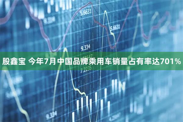 股鑫宝 今年7月中国品牌乘用车销量占有率达701%